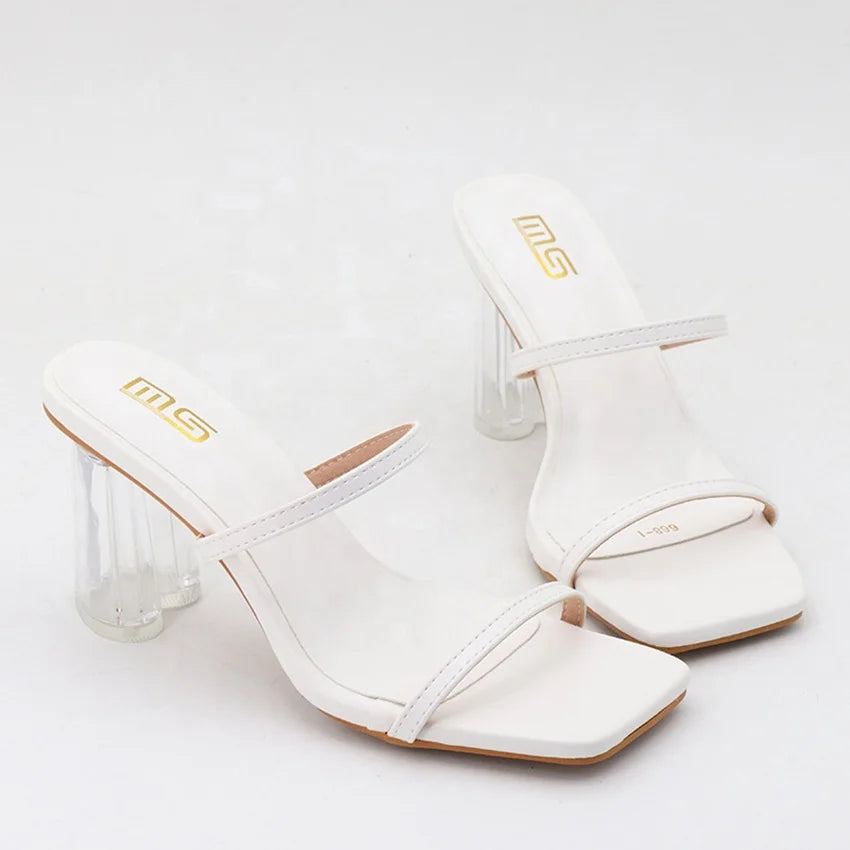 Open Square-toe Heeled Sandals
