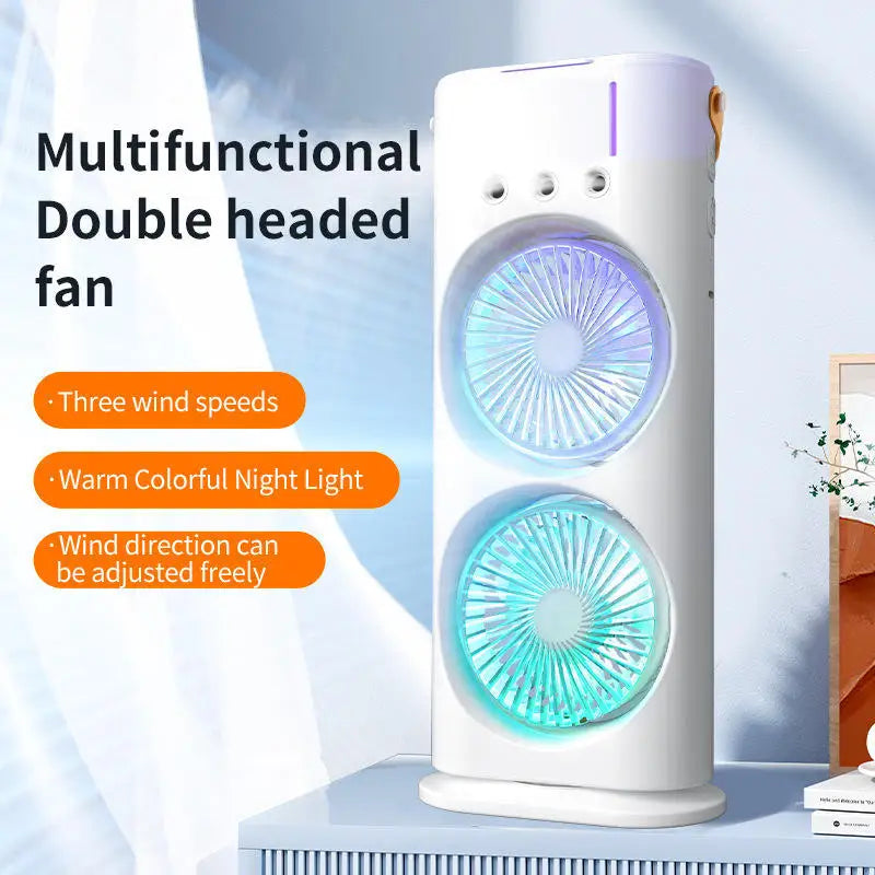Factory Wholesale Portable air Conditioning Fan USB Spray Water Cooling with Light Fan Small Cooling Desktop Fan by Trenches of Mariana
