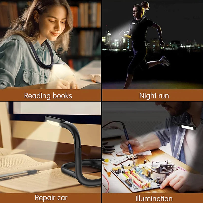 Manufacturer Production Portable Type C Rechargeable Flexible Led Neck Reading Light Book Lamp Dimmable Eye Caring by Trenches of Mariana