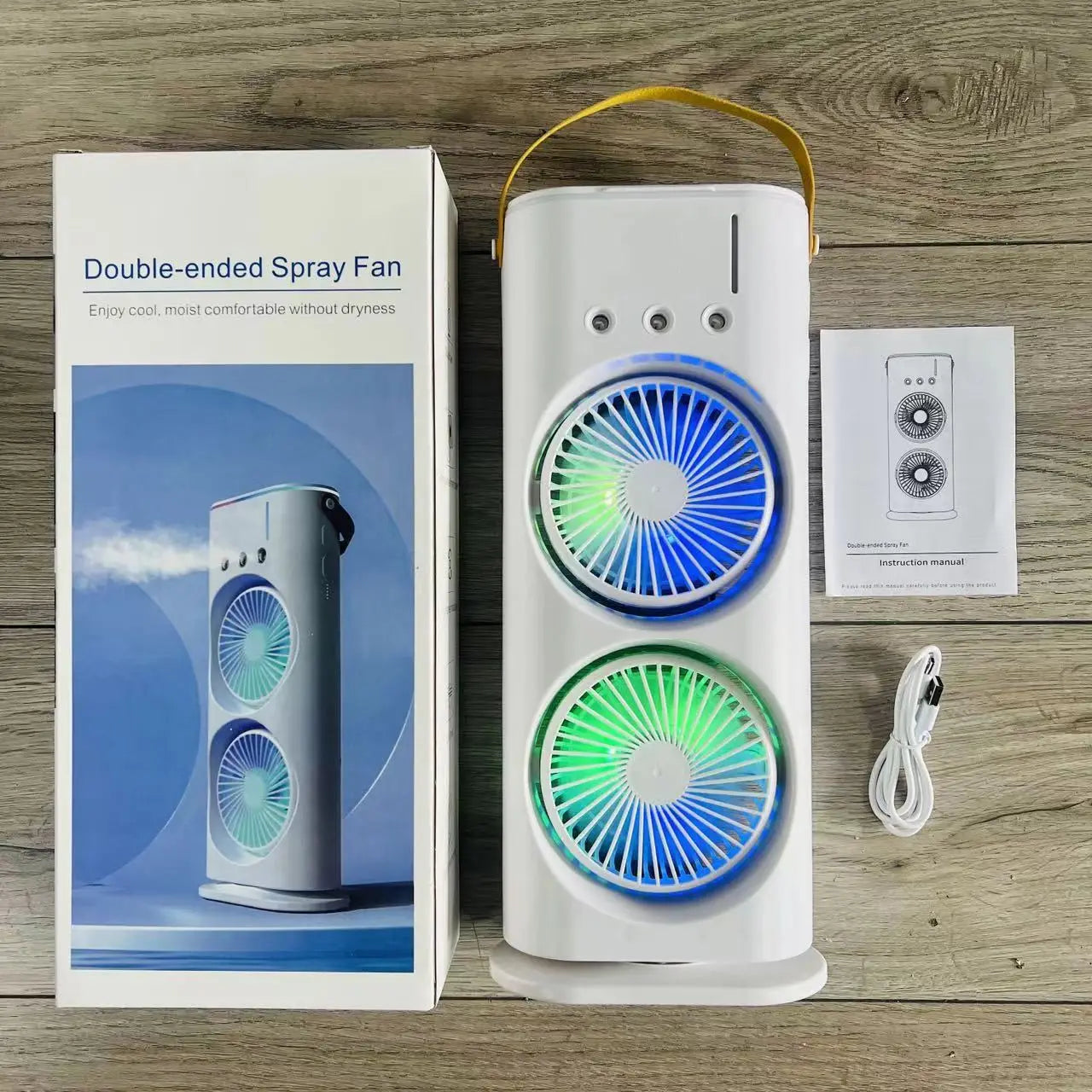 Factory Wholesale Portable air Conditioning Fan USB Spray Water Cooling with Light Fan Small Cooling Desktop Fan by Trenches of Mariana