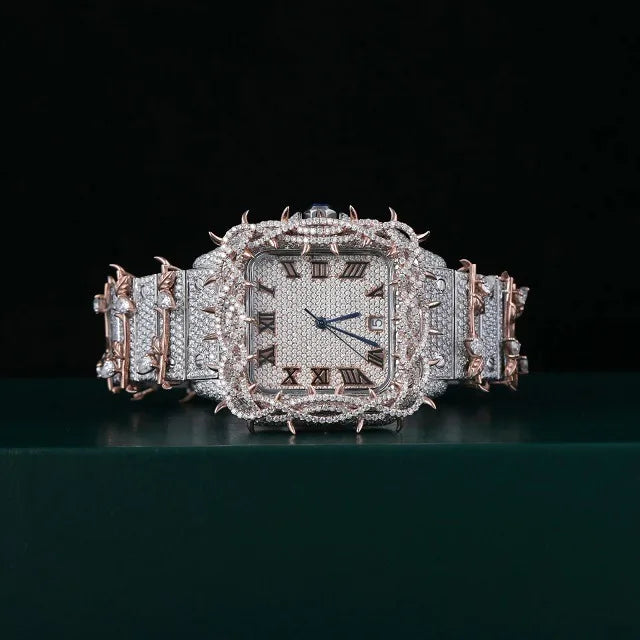 Moissanite Round Cut Diamond Quartz Watch
