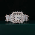 Moissanite Round Cut Diamond Quartz Watch