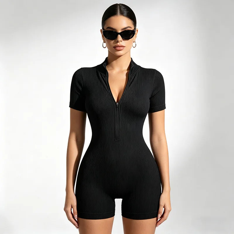 Ribbed onesie short bodysuit