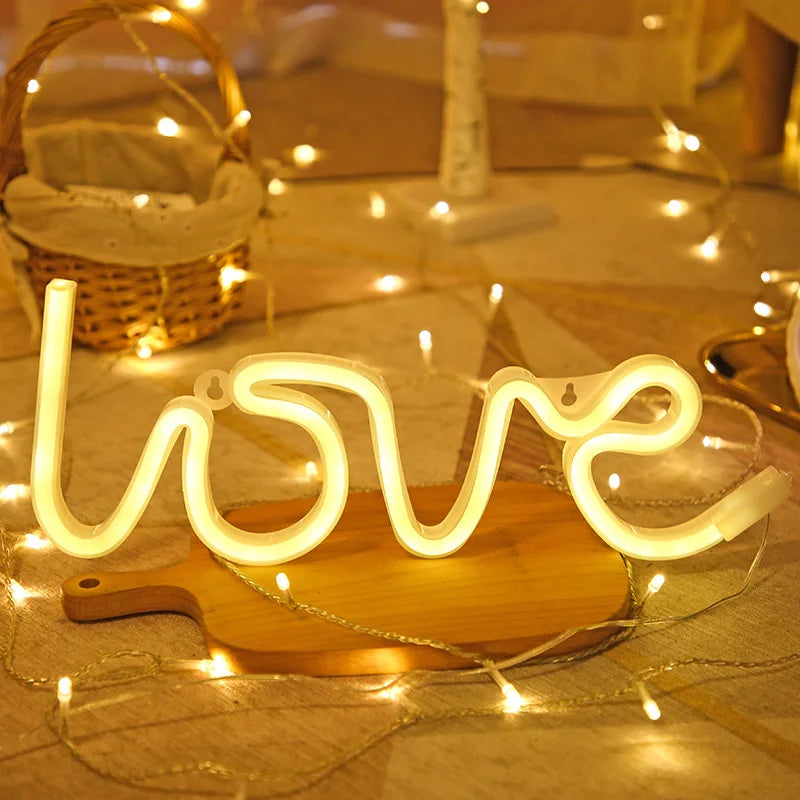 LED Dream Shape Neon Sign Powered By USB and Battery Neon Lamp for Wall study room Living Room Decor Neon Light for Wedding