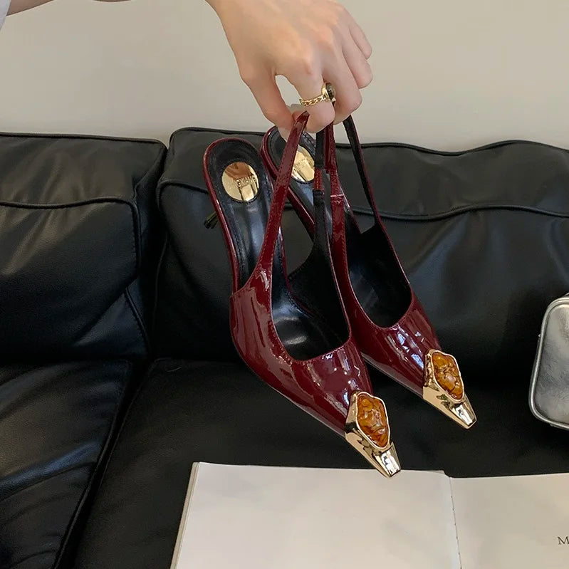 POINTY-TOE•LEATHER•PUMPS