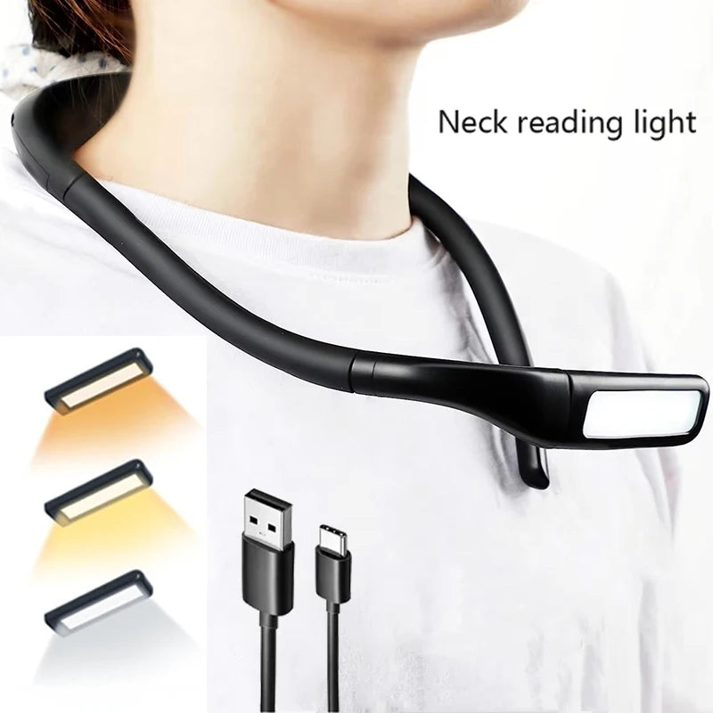Manufacturer Production Portable Type C Rechargeable Flexible Led Neck Reading Light Book Lamp Dimmable Eye Caring by Trenches of Mariana
