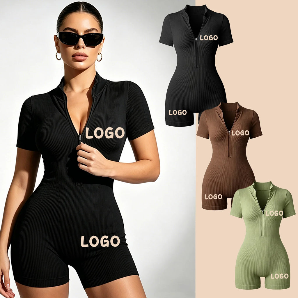 Ribbed onesie short bodysuit