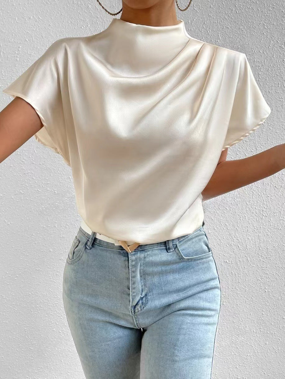 Ruched Satin and Trendy Blouse