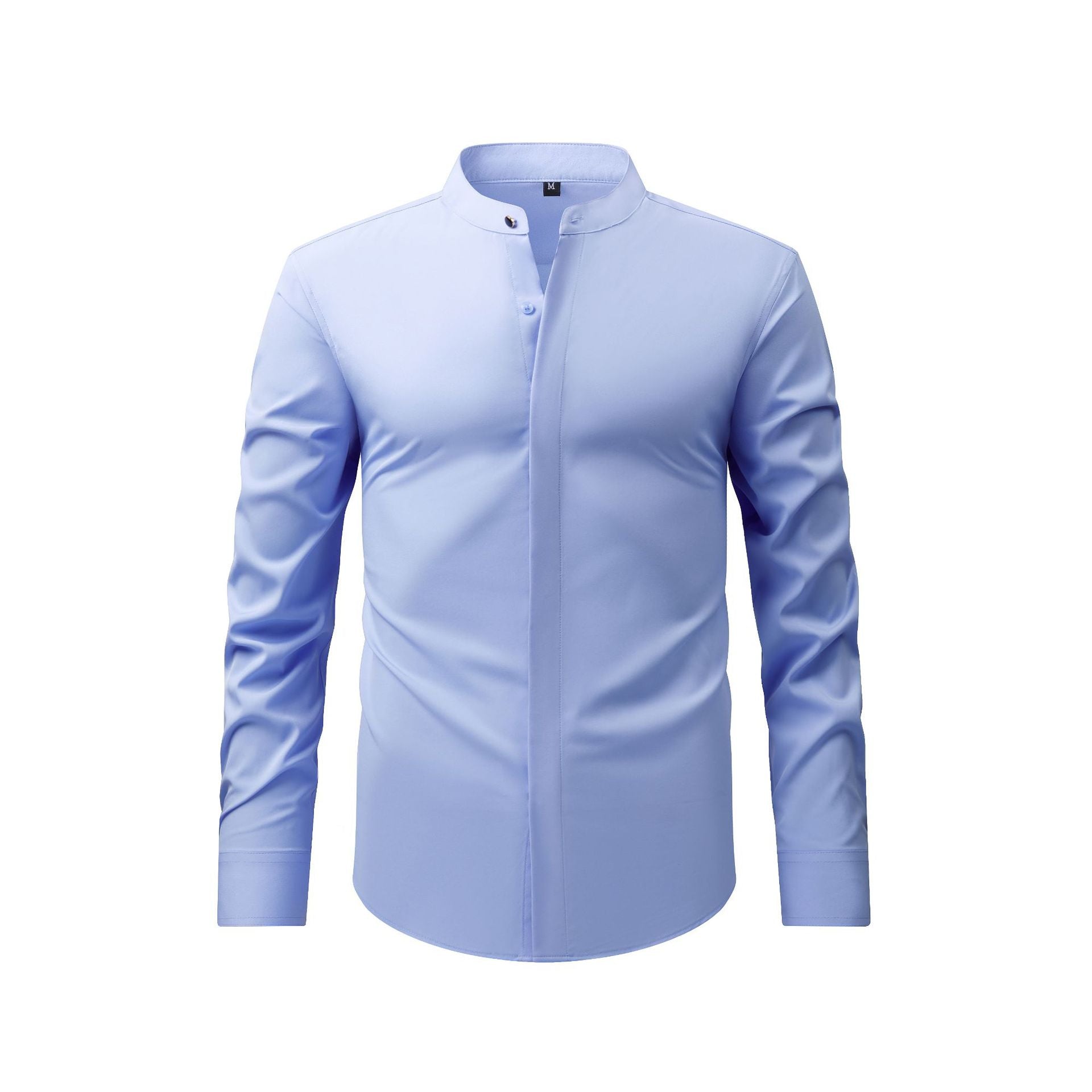 Men's retro collar long sleeve shirt by Trenches of Mariana, elastic spring/autumn casual business shirt with a stylish design.