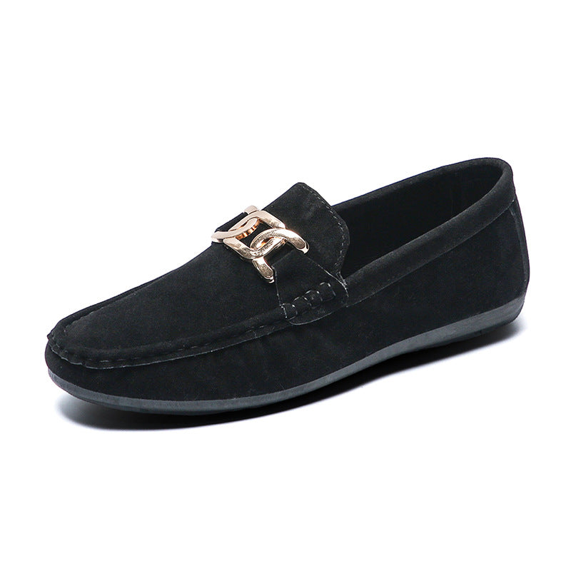 Doudou Shoes Men's Autum 2024 New Frosted Suede Lazy One-Leg Small Leather Shoes Loaf Driving Shoes for Men by Trenches of Mariana