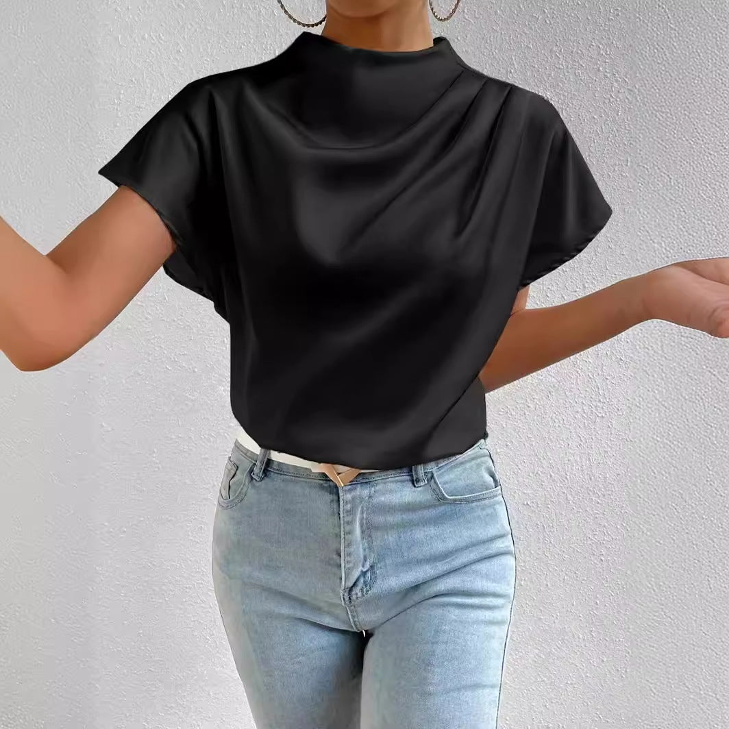 Ruched Satin and Trendy Blouse