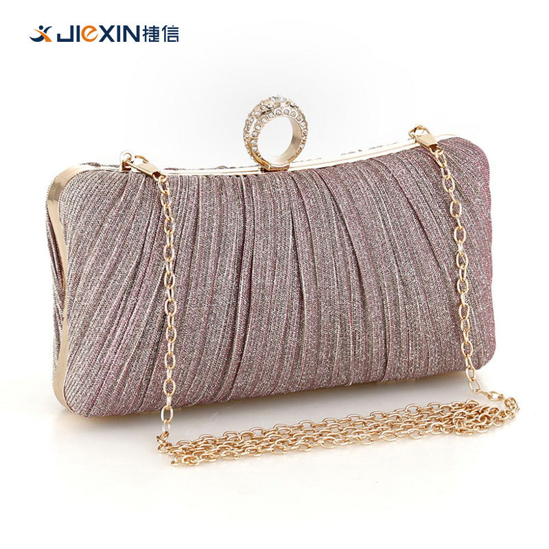 Trenches of Mariana pleated Chinese style evening clutch bag with cross-body strap, suitable for banquets and dressy occasions