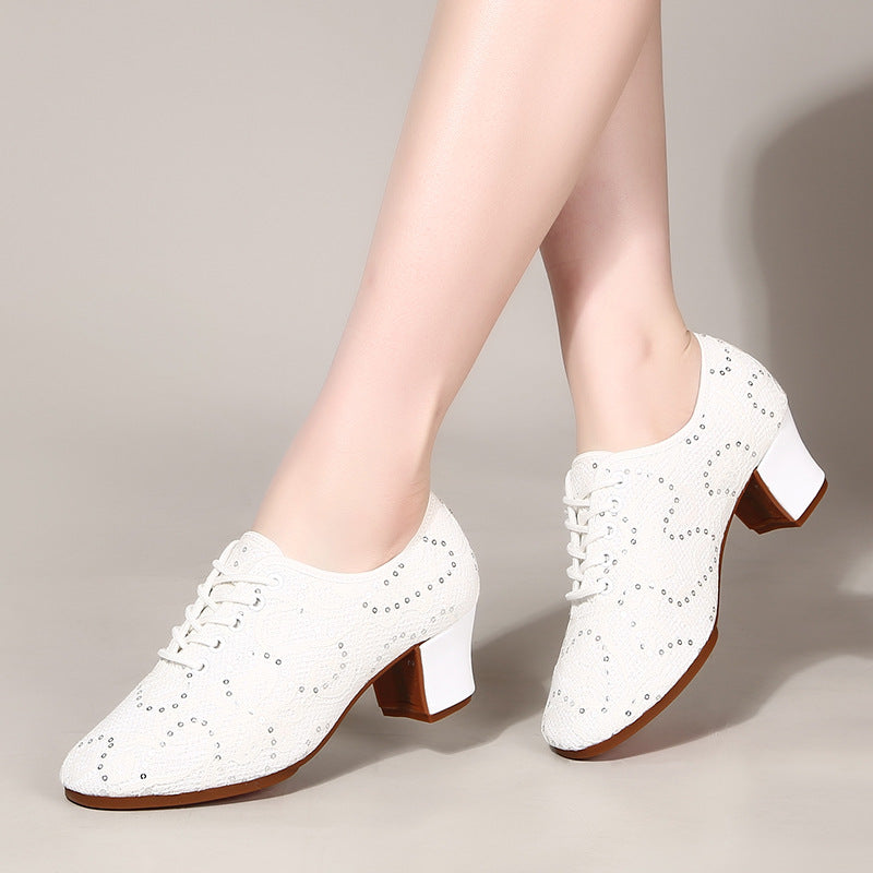 New latin dance square dance shoes low soft bottom dance shoes ladies modern dance shoes breathable performance dance shoes by Trenches of Mariana