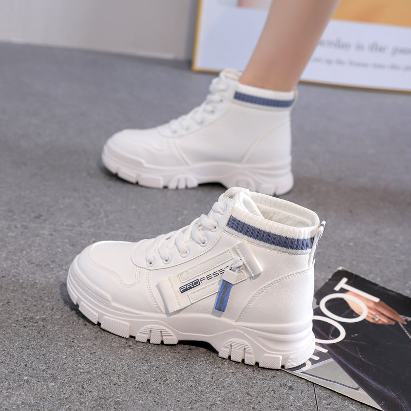 High-Top White Sneakers for Women 2026 Autumn Trendy Shoes Student Korean Style Versatile New Sneakers Sports Shoes Women's Shoes Qr522 by Trenches of Mariana