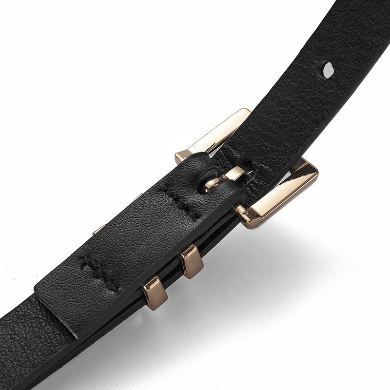 New Foreign Trade Hot-Selling I-Buckle Thin Belt for Women, Fashionable, High-End, Versatile Dress, Suit Decorative Belt by Trenches of Mariana
