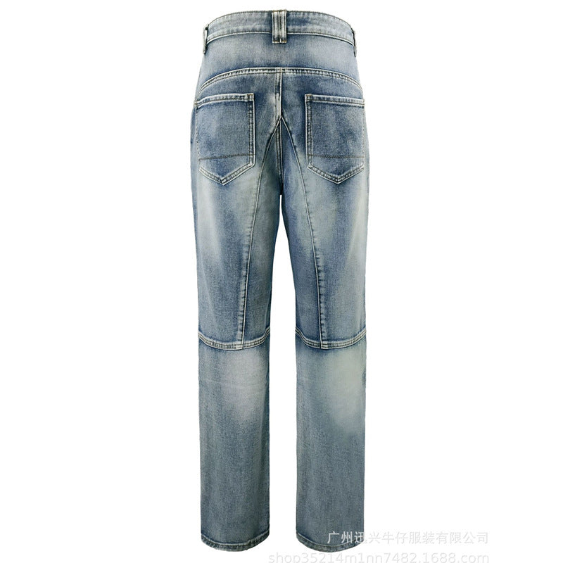 Trenches of Mariana men's motorcycle riding pants with double Zipper, Kevlar lining, slim fit, four-season design, and anti-fall protection