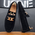 Doudou Shoes Men's Autum 2024 New Frosted Suede Lazy One-Leg Small Leather Shoes Loaf Driving Shoes for Men by Trenches of Mariana