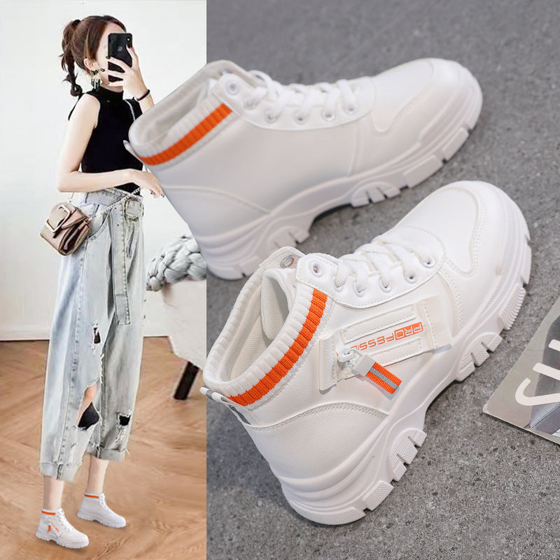 High-Top White Sneakers for Women 2026 Autumn Trendy Shoes Student Korean Style Versatile New Sneakers Sports Shoes Women's Shoes Qr522 by Trenches of Mariana