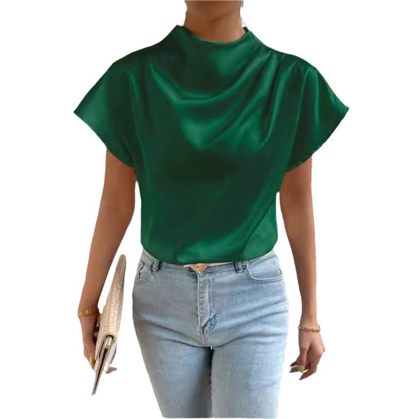 Ruched Satin and Trendy Blouse