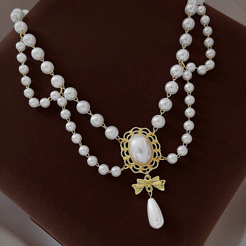Vintage Baroque Pearl Tassel Necklace