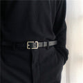 Internet Popular Casual Trousers Thin Belt Men's Korean Style Young Men's PU Leather Small Belt ns Style All-match Belt Decoration by Trenches of Mariana