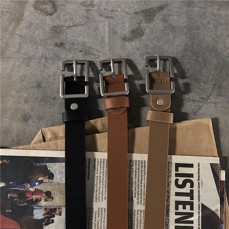 Internet Popular Casual Trousers Thin Belt Men's Korean Style Young Men's PU Leather Small Belt ns Style All-match Belt Decoration by Trenches of Mariana