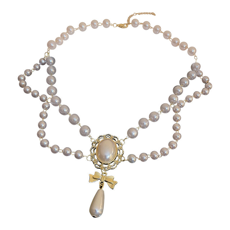 Vintage Baroque Pearl Tassel Necklace