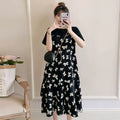 Fake Two-Piece Dress for Women 2026 Summer New French Floral Long Dress Loose Slimming Tea Break Dress Patchwork Dress by Trenches of Mariana