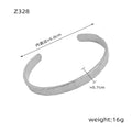 Hammered Texture Design Titanium Steel Gold-Plated Open Bracelet