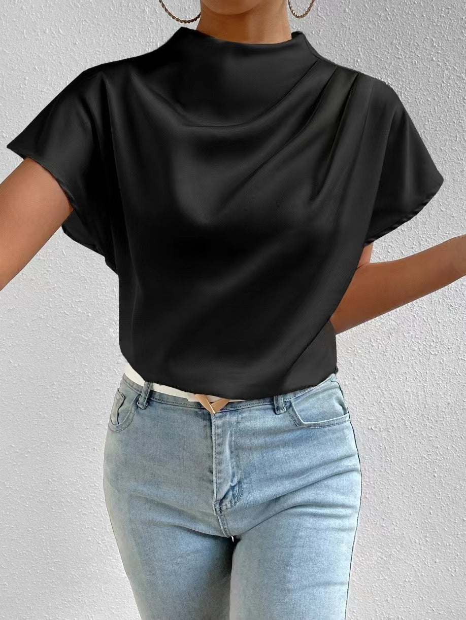 Ruched Satin and Trendy Blouse