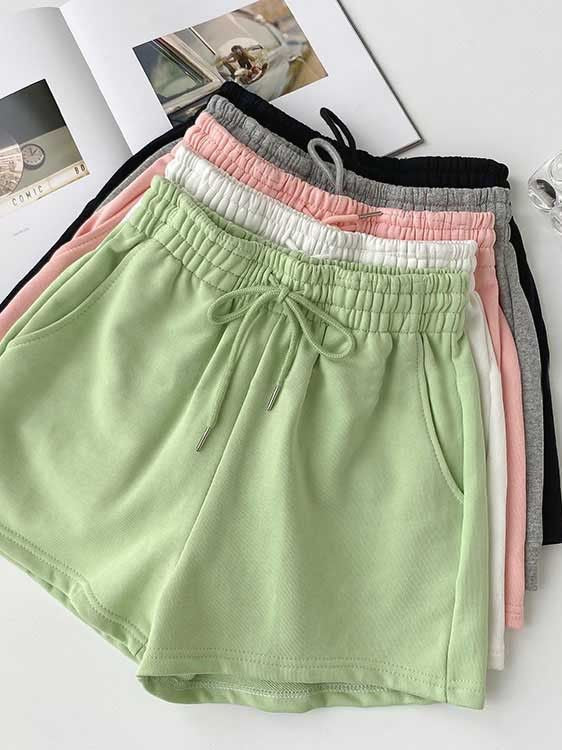 Fat mm large size shorts female summer New loose harbor wind leisure sports a word home wide leg hot pants foreign trade ins by Trenches of Mariana