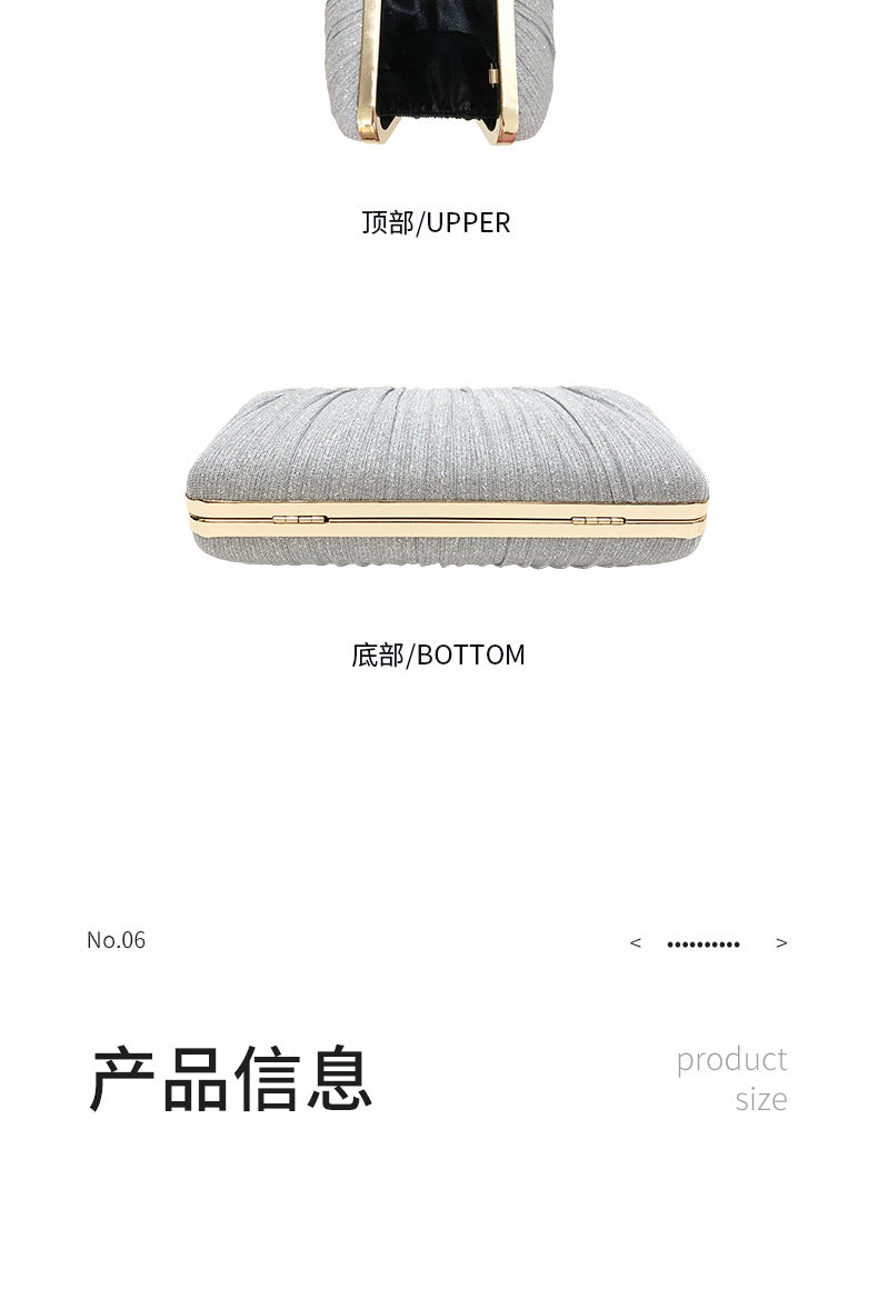 Trenches of Mariana pleated Chinese-style dinner clutch bag with cross-body strap, evening banquet accessory, elegant dress bag