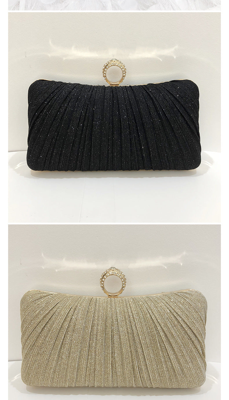 Trenches of Mariana pleated Chinese-style dinner clutch bag with cross-body strap, ideal for evening and banquet occasions