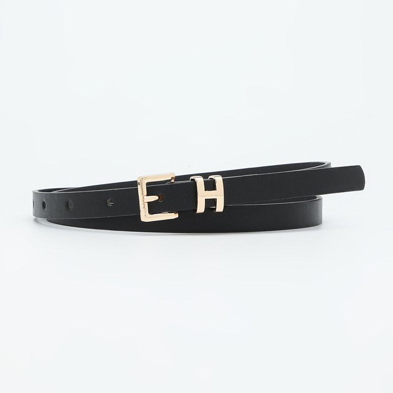 New Foreign Trade Hot-Selling I-Buckle Thin Belt for Women, Fashionable, High-End, Versatile Dress, Suit Decorative Belt by Trenches of Mariana