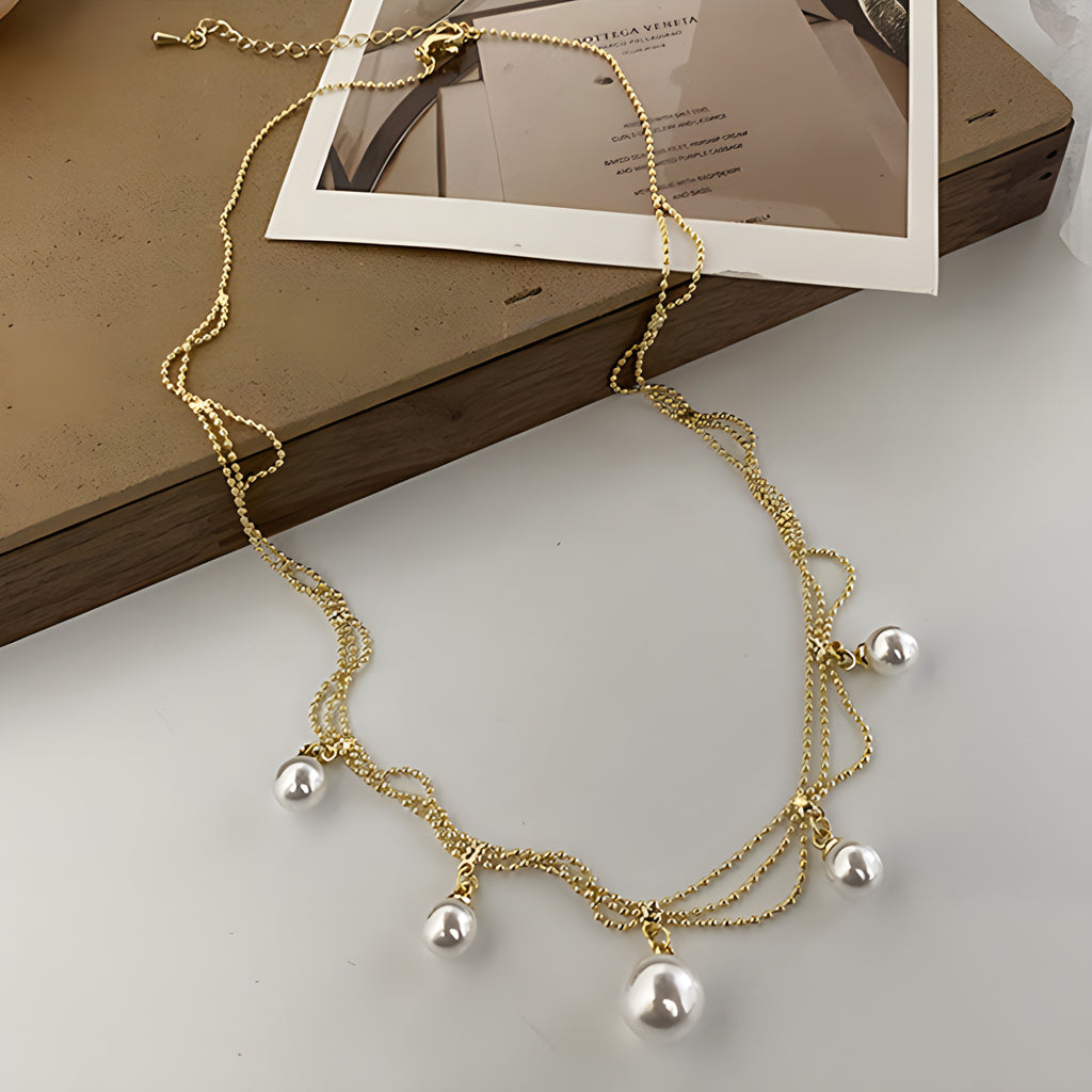 Vintage Baroque Pearl Tassel Necklace