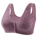 Soft cotton wire-free front button bra by Trenches of Mariana, designed for large size women, vest-style underwear in white.