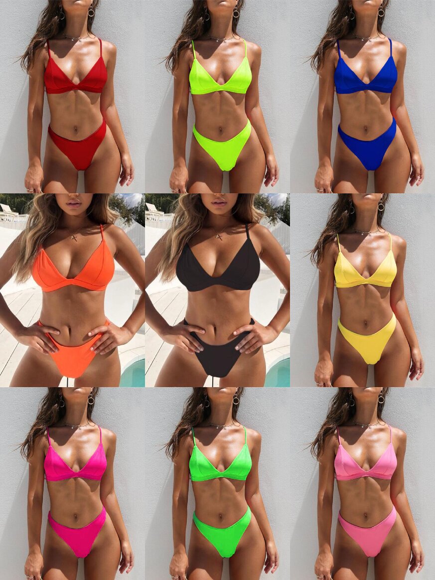 Padded Triangle Cup Top and Bikini Cut Bottom by Trenches of Mariana
