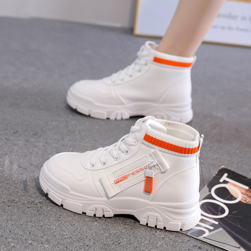 High-Top White Sneakers for Women 2026 Autumn Trendy Shoes Student Korean Style Versatile New Sneakers Sports Shoes Women's Shoes Qr522 by Trenches of Mariana
