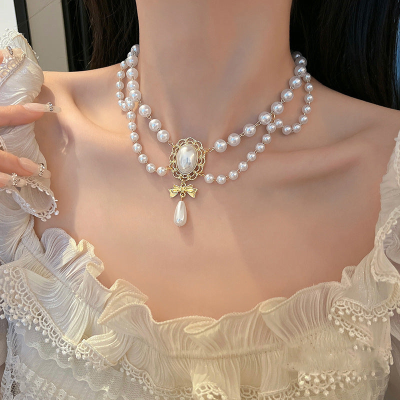Vintage Baroque Pearl Tassel Necklace