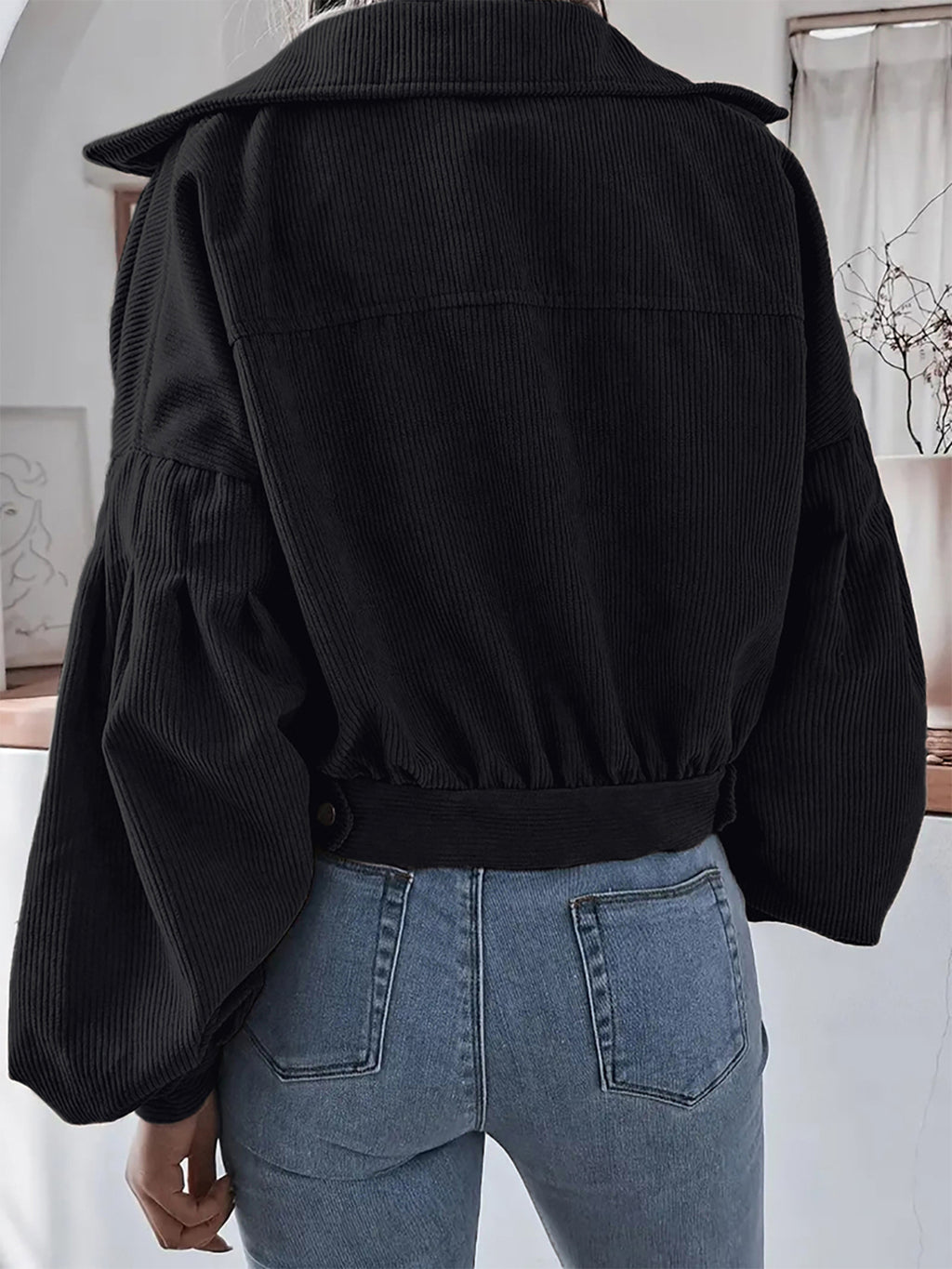 Ins Style Autumn and Winter European and American Lantern Long-Sleeved Corduroy Casual Short Outwear Jacket Amazon Hot Cross-Border Women's Clothing by Trenches of Mariana