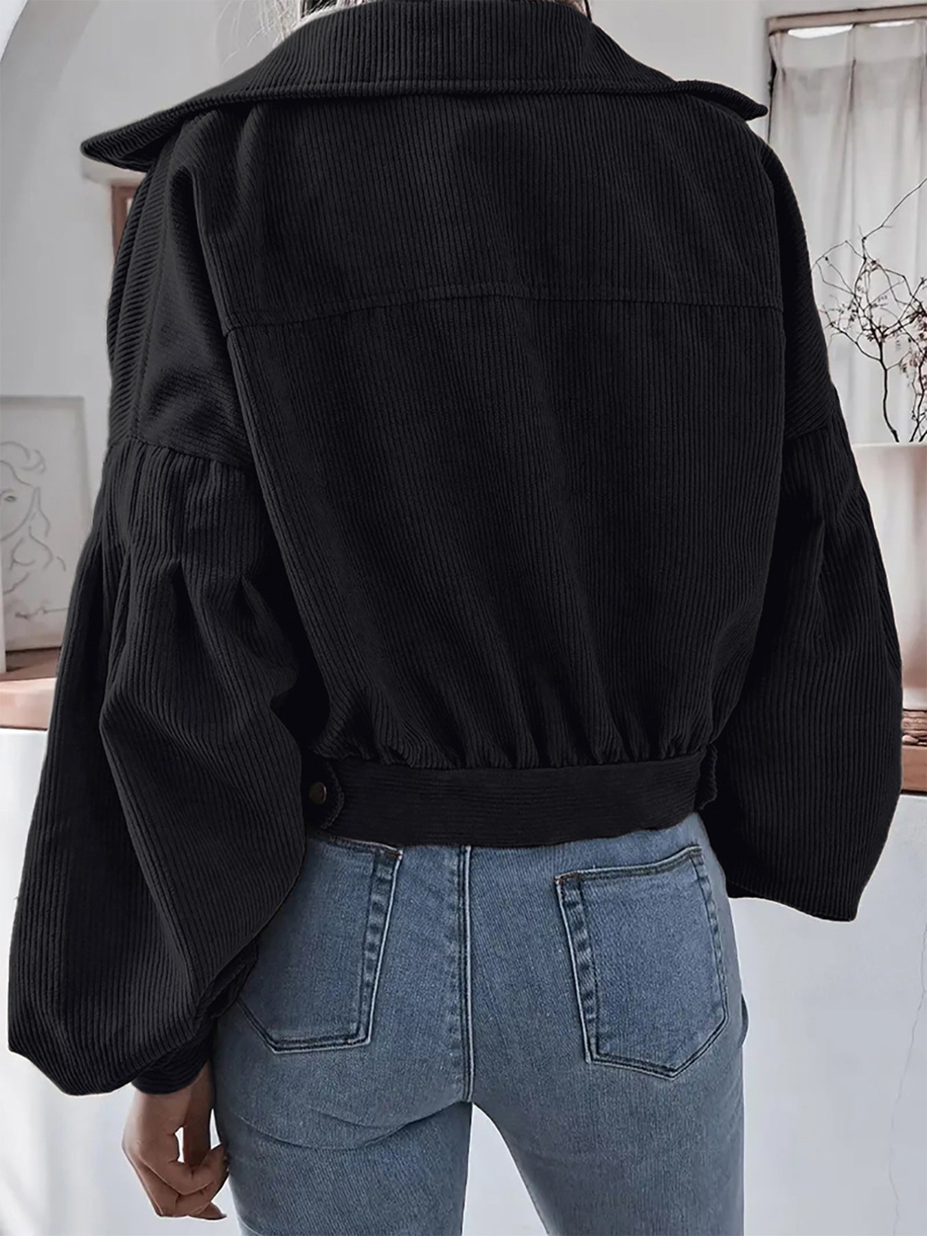 Ins Style Autumn and Winter European and American Lantern Long-Sleeved Corduroy Casual Short Outwear Jacket Amazon Hot Cross-Border Women's Clothing by Trenches of Mariana