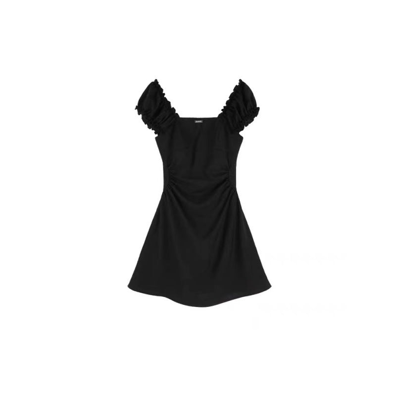FRENCH HEPBURN STYLE; ￼Waist-Cinching Slimming Square-Neck Dress