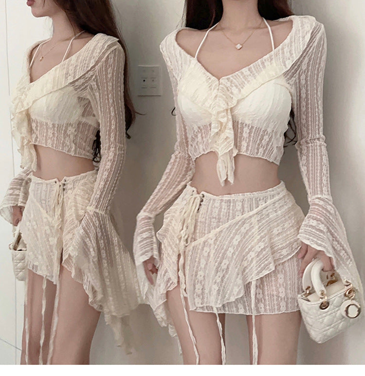 Fairy Split Four-Piece Set Small Breast Push-Up Swimsuit