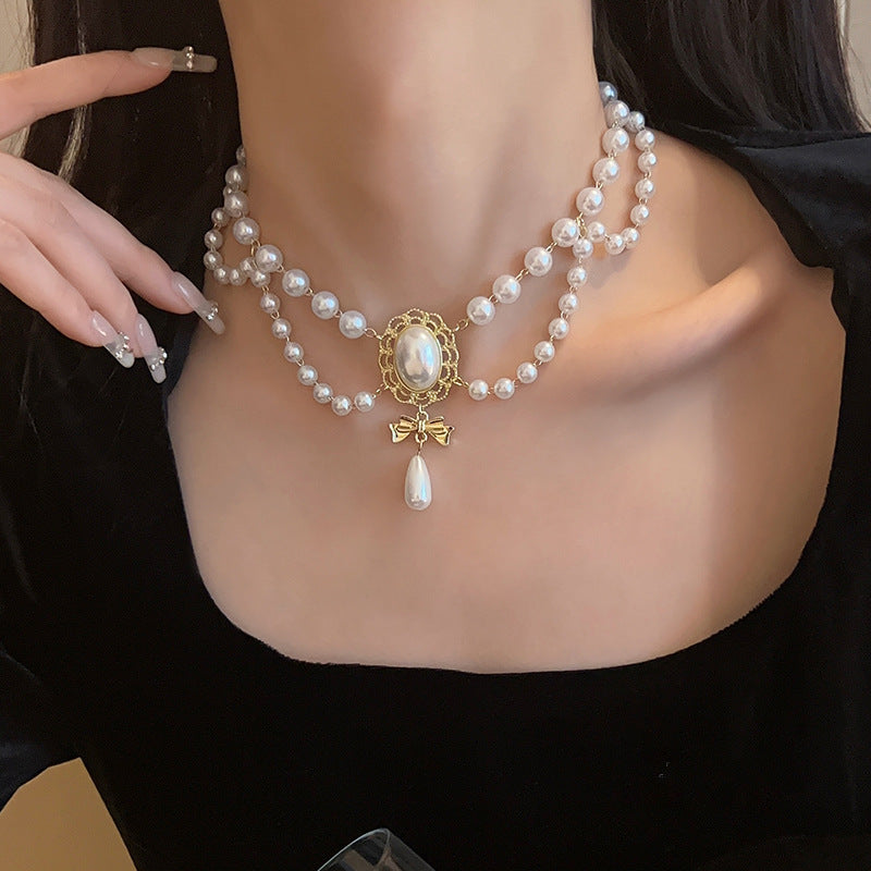Vintage Baroque Pearl Tassel Necklace