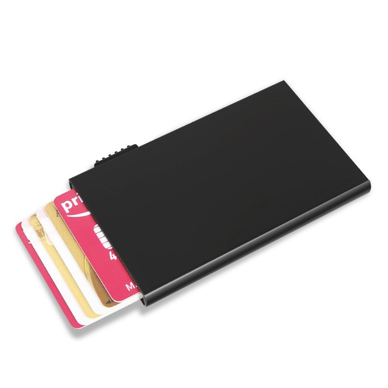 Fashionable and Simple Ultra-Thin Metal Automatic Pop-Up Card Holder for Men and Women Anti-Theft Brush Anti-Degaussing Aluminum Alloy Card Box by Trenches of Mariana