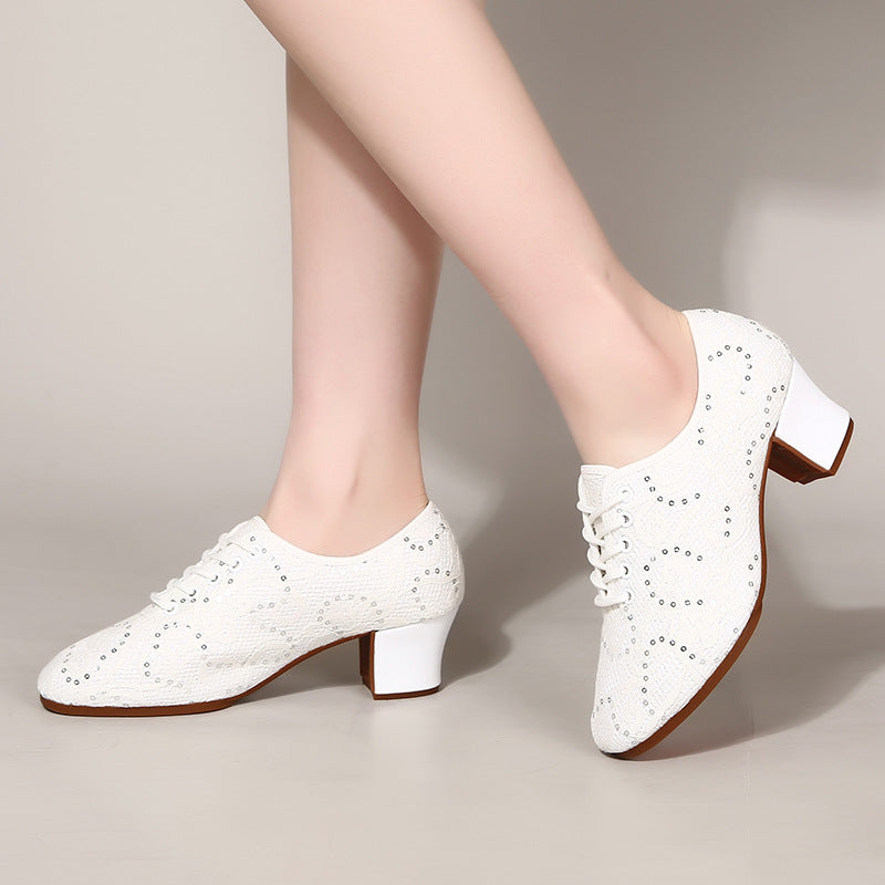 New latin dance square dance shoes low soft bottom dance shoes ladies modern dance shoes breathable performance dance shoes by Trenches of Mariana