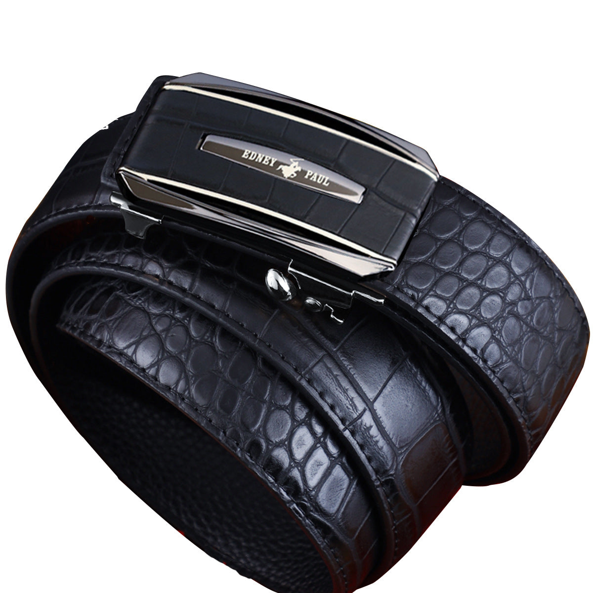 Men's Belt Genuine Leather Crocodile Pattern,Automatic Buckle
