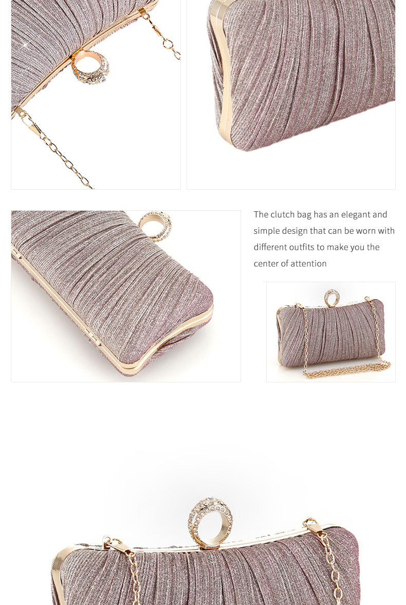 Trenches of Mariana pleated Chinese-style dinner clutch bag with cross-body strap, elegant banquet evening bag for ladies.