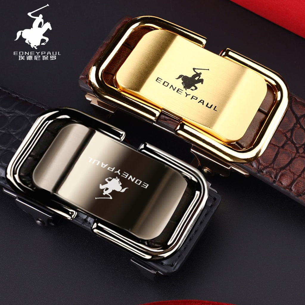 Men's Belt Genuine Leather Crocodile Pattern,Automatic Buckle