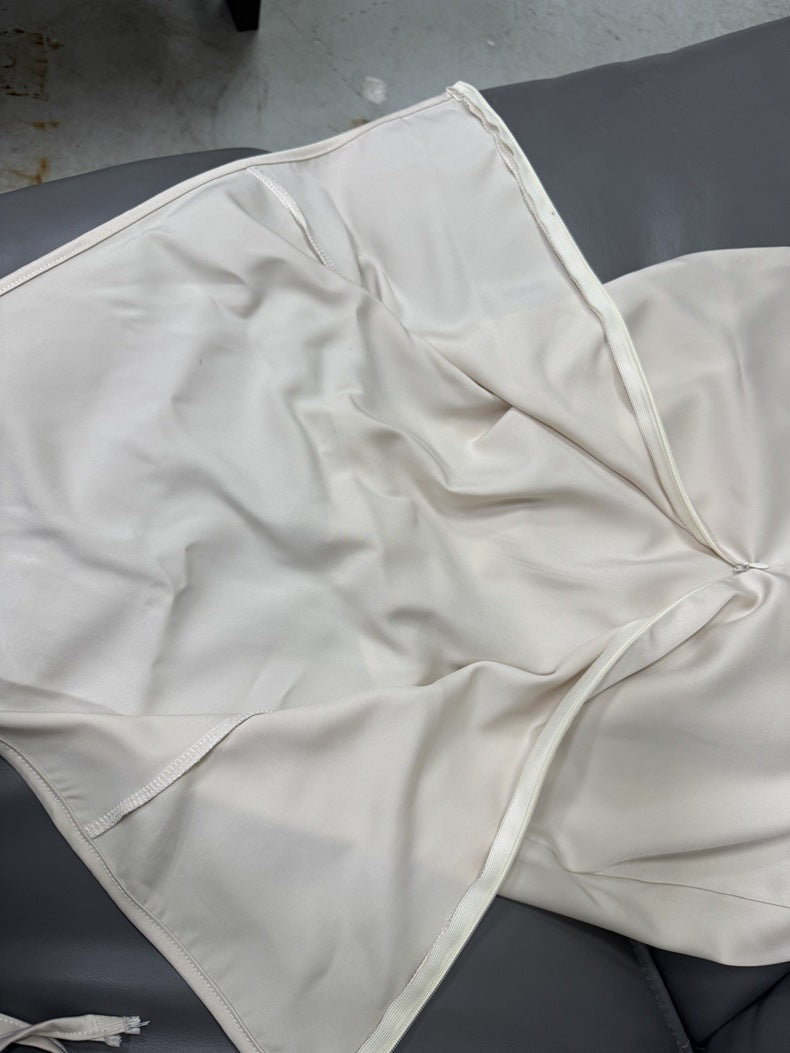 European and American cross-border women's satin evening dress with suspenders, long skirt, perfect for spring and summer events.